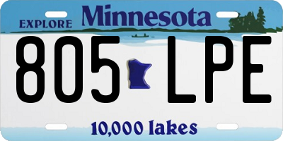 MN license plate 805LPE