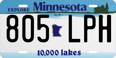MN license plate 805LPH