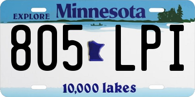 MN license plate 805LPI