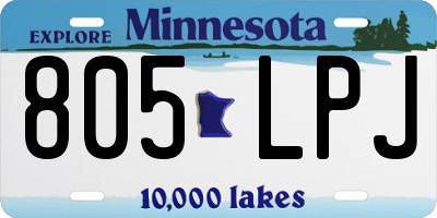 MN license plate 805LPJ