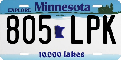 MN license plate 805LPK