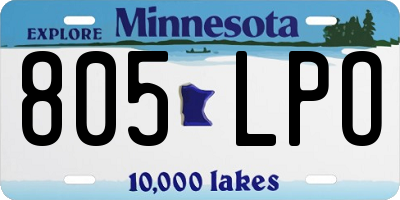 MN license plate 805LPO