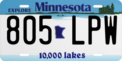 MN license plate 805LPW