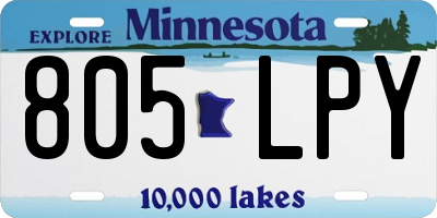 MN license plate 805LPY