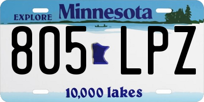 MN license plate 805LPZ