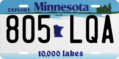 MN license plate 805LQA