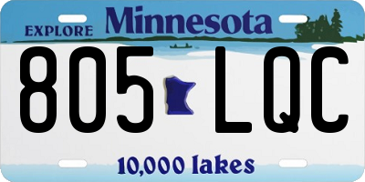 MN license plate 805LQC