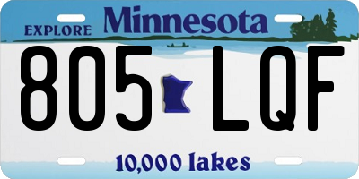 MN license plate 805LQF