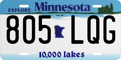 MN license plate 805LQG