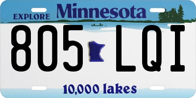 MN license plate 805LQI