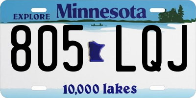 MN license plate 805LQJ