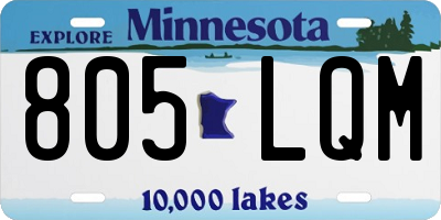 MN license plate 805LQM