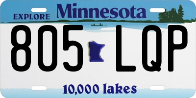 MN license plate 805LQP