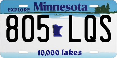MN license plate 805LQS