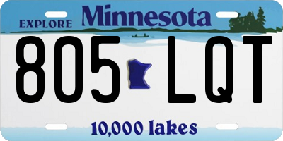 MN license plate 805LQT