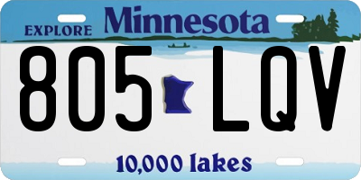MN license plate 805LQV