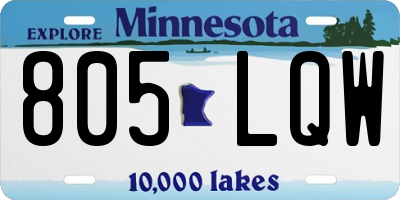 MN license plate 805LQW