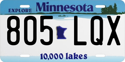 MN license plate 805LQX