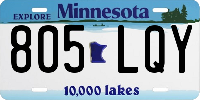 MN license plate 805LQY