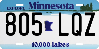 MN license plate 805LQZ