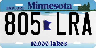 MN license plate 805LRA