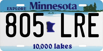 MN license plate 805LRE
