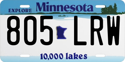 MN license plate 805LRW