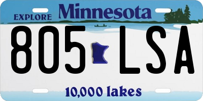MN license plate 805LSA