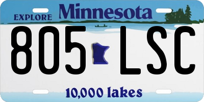 MN license plate 805LSC
