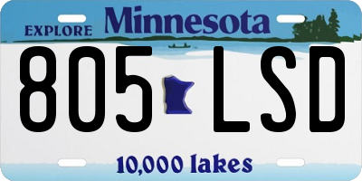 MN license plate 805LSD