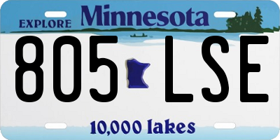 MN license plate 805LSE