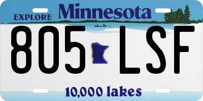 MN license plate 805LSF