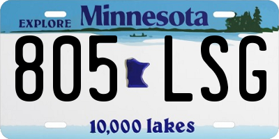 MN license plate 805LSG