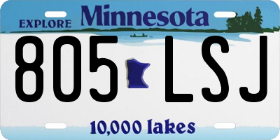 MN license plate 805LSJ