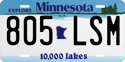 MN license plate 805LSM