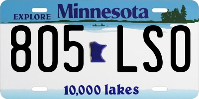 MN license plate 805LSO