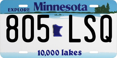 MN license plate 805LSQ