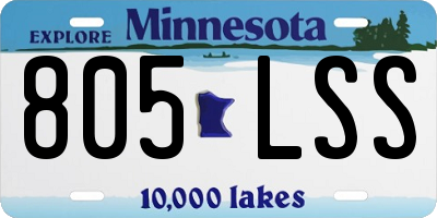 MN license plate 805LSS