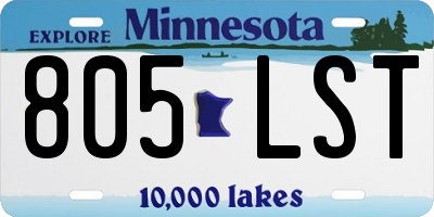 MN license plate 805LST