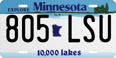 MN license plate 805LSU