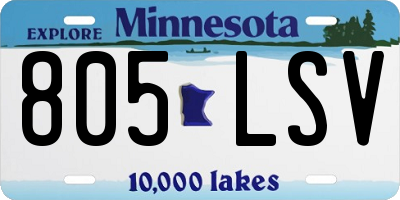 MN license plate 805LSV