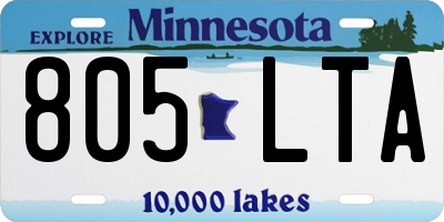 MN license plate 805LTA