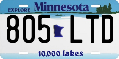MN license plate 805LTD