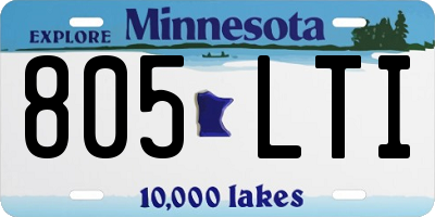 MN license plate 805LTI