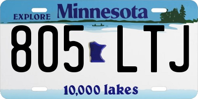 MN license plate 805LTJ