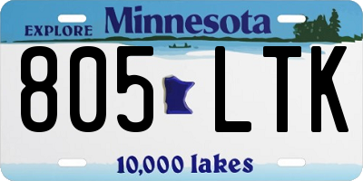 MN license plate 805LTK