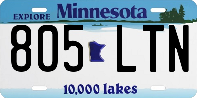 MN license plate 805LTN