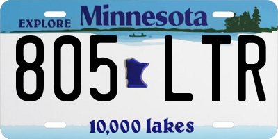 MN license plate 805LTR