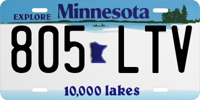 MN license plate 805LTV