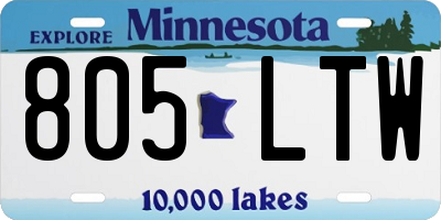 MN license plate 805LTW